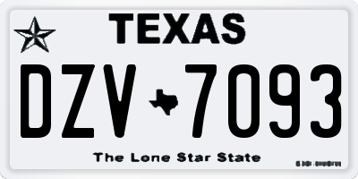 TX license plate DZV7093