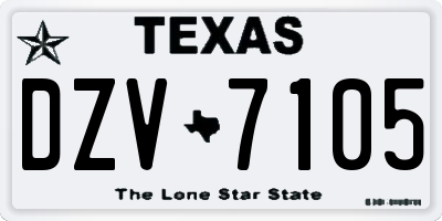 TX license plate DZV7105