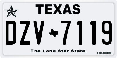 TX license plate DZV7119