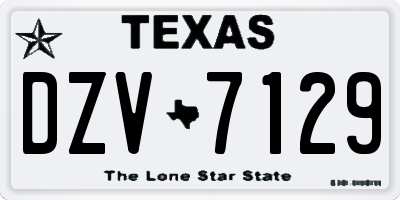 TX license plate DZV7129