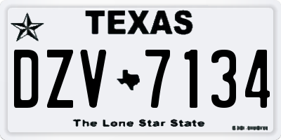 TX license plate DZV7134