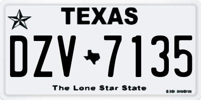 TX license plate DZV7135