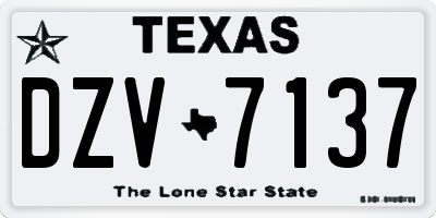 TX license plate DZV7137