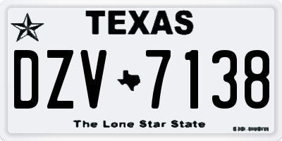 TX license plate DZV7138