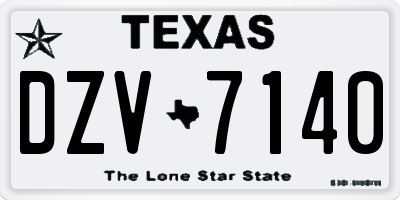 TX license plate DZV7140