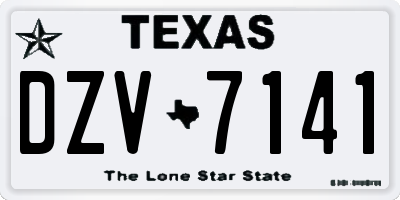 TX license plate DZV7141