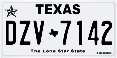 TX license plate DZV7142