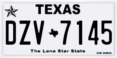 TX license plate DZV7145
