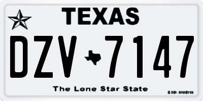 TX license plate DZV7147
