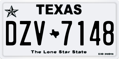 TX license plate DZV7148