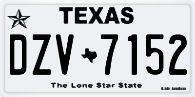 TX license plate DZV7152