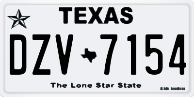 TX license plate DZV7154