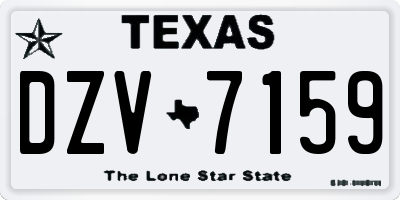 TX license plate DZV7159