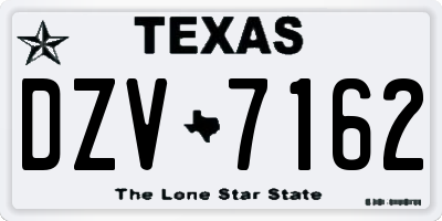 TX license plate DZV7162