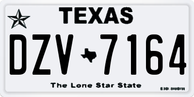 TX license plate DZV7164