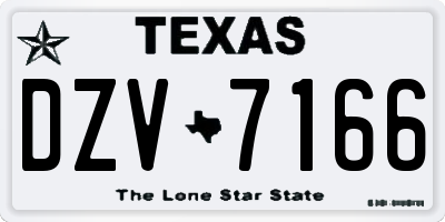 TX license plate DZV7166