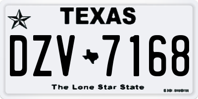 TX license plate DZV7168