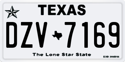 TX license plate DZV7169