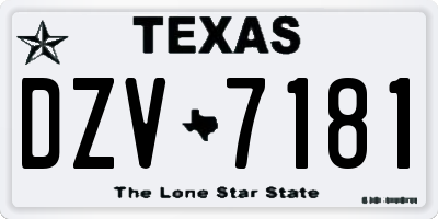 TX license plate DZV7181