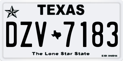 TX license plate DZV7183