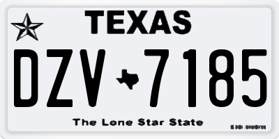 TX license plate DZV7185