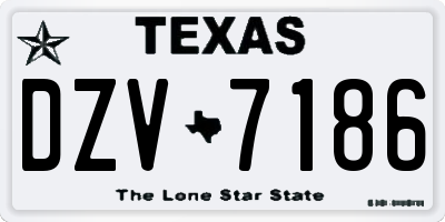 TX license plate DZV7186