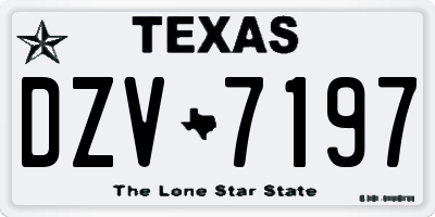 TX license plate DZV7197