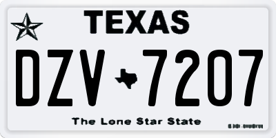 TX license plate DZV7207