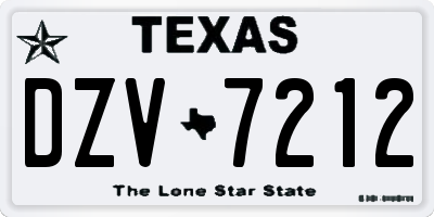 TX license plate DZV7212