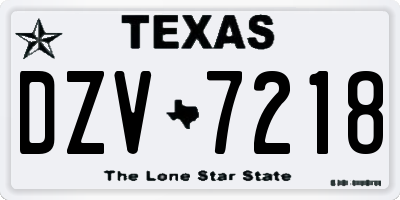 TX license plate DZV7218