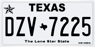 TX license plate DZV7225