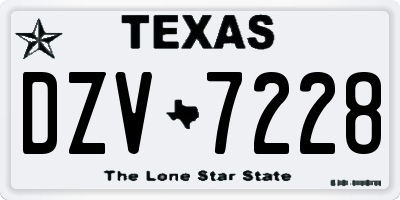 TX license plate DZV7228