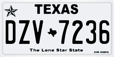 TX license plate DZV7236