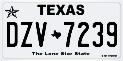 TX license plate DZV7239