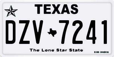 TX license plate DZV7241