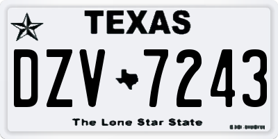 TX license plate DZV7243