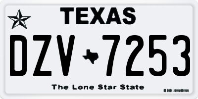 TX license plate DZV7253