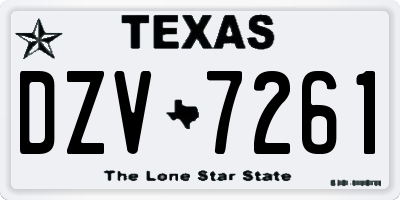 TX license plate DZV7261