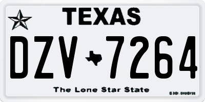 TX license plate DZV7264