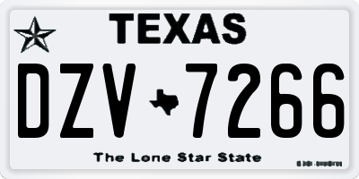 TX license plate DZV7266