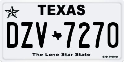 TX license plate DZV7270