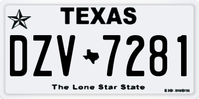TX license plate DZV7281