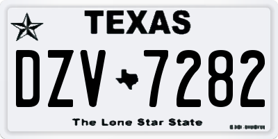 TX license plate DZV7282