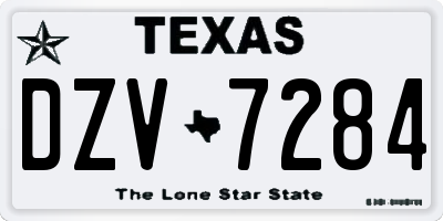 TX license plate DZV7284