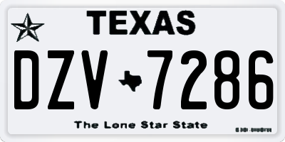 TX license plate DZV7286