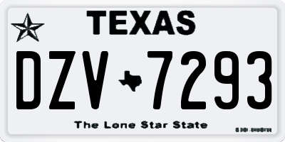 TX license plate DZV7293