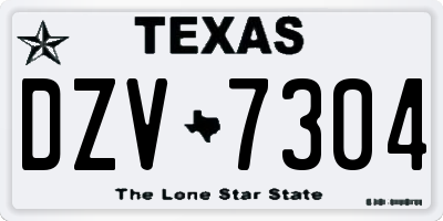 TX license plate DZV7304