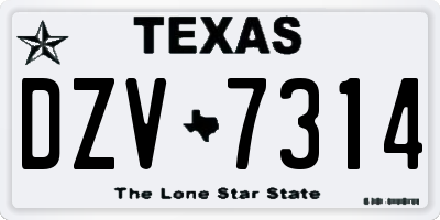 TX license plate DZV7314