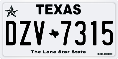 TX license plate DZV7315
