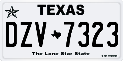 TX license plate DZV7323